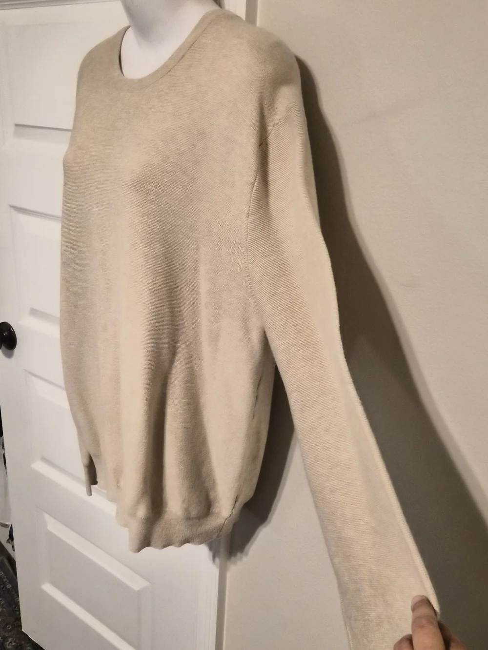 J.Crew Men's Beige 100% Cotton Crewneck Sweater Size XL H6060 HO18